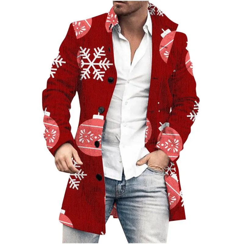 Men's Mid-Length Plaid Print Casual Coat 01053533L