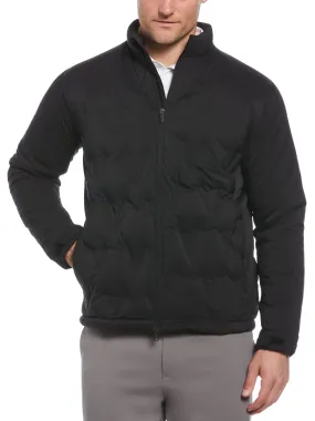 Mens Welded Chevron Print Full Zip Puffer Golf Jacket