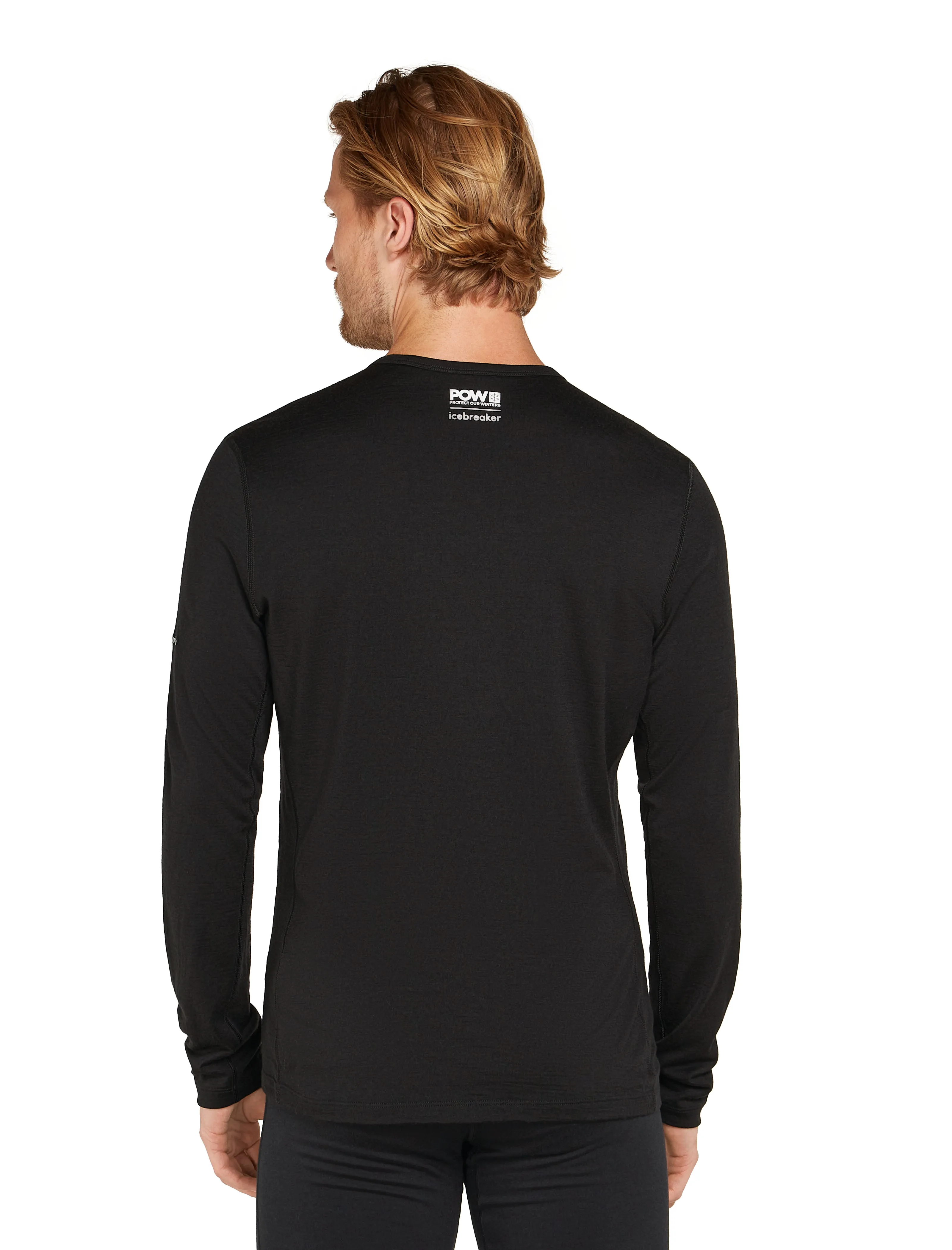 Merino 200 Oasis Long Sleeve Crewe Thermal Top - Pow Black