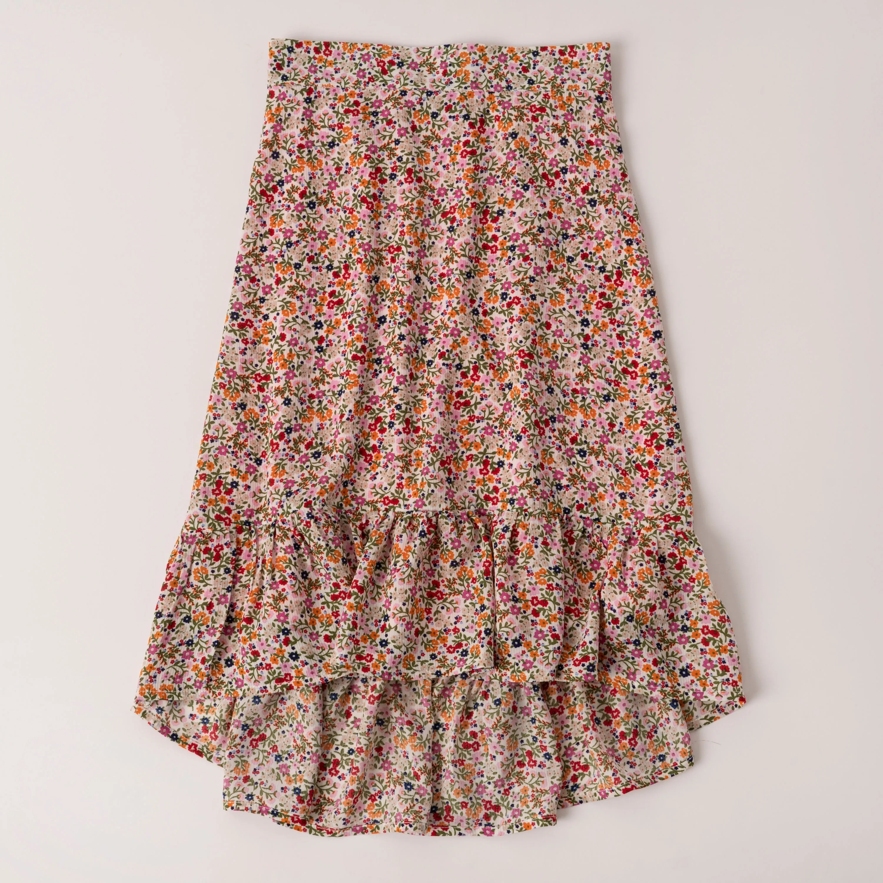 Multi Ditsy Hi Lo Maxi Skirt