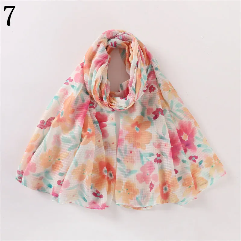 MYP016   Smudged floral print scarf