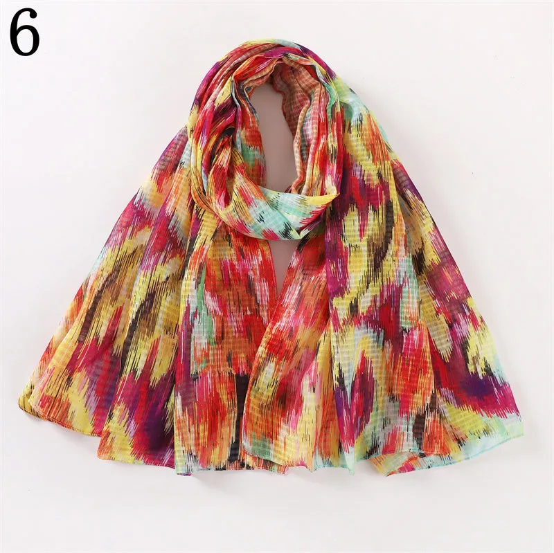 MYP016   Smudged floral print scarf