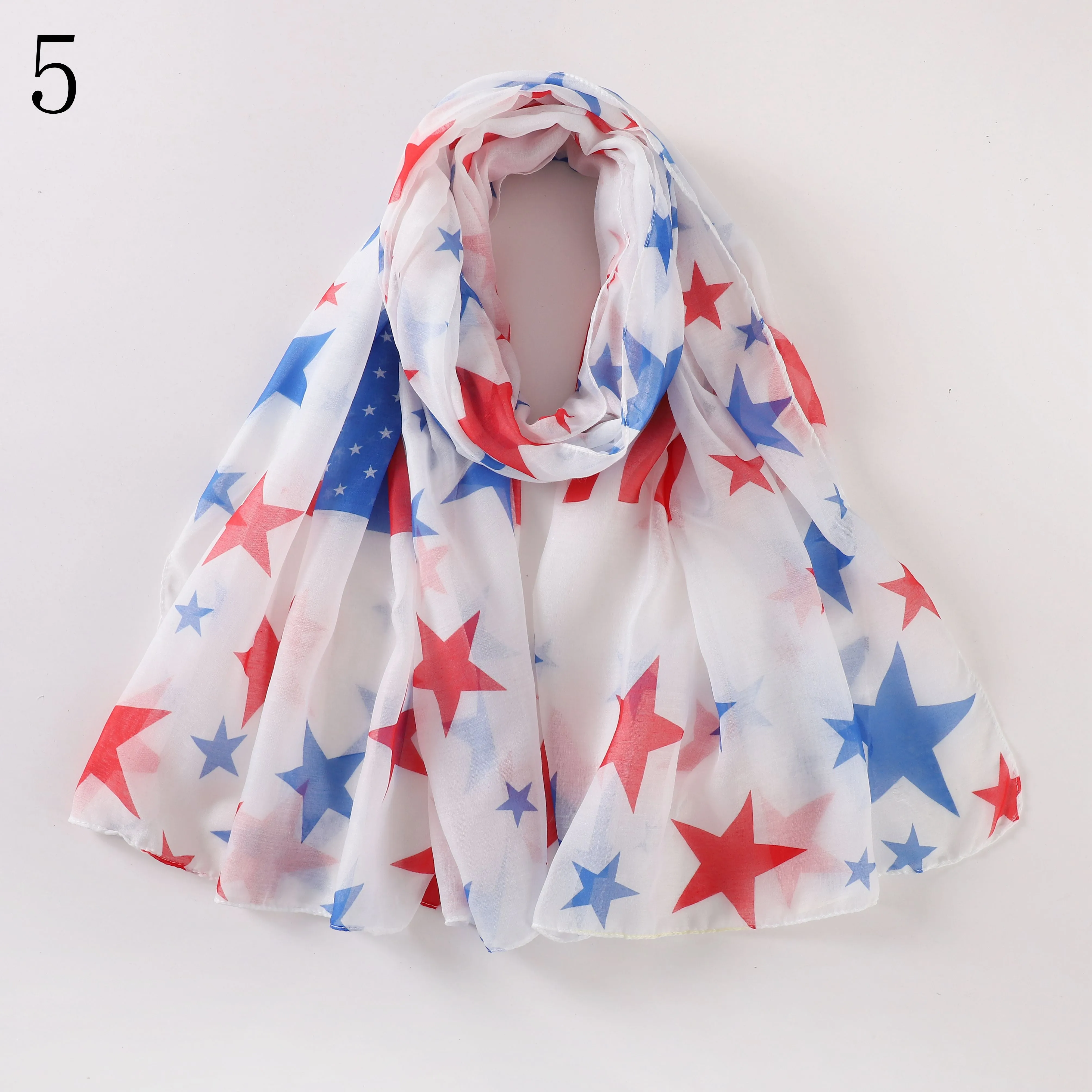 MYP07  USA Stars printed scarf and Stripes flag five-pointed star Europe and the United States fluffy fashion temperament everything scarf