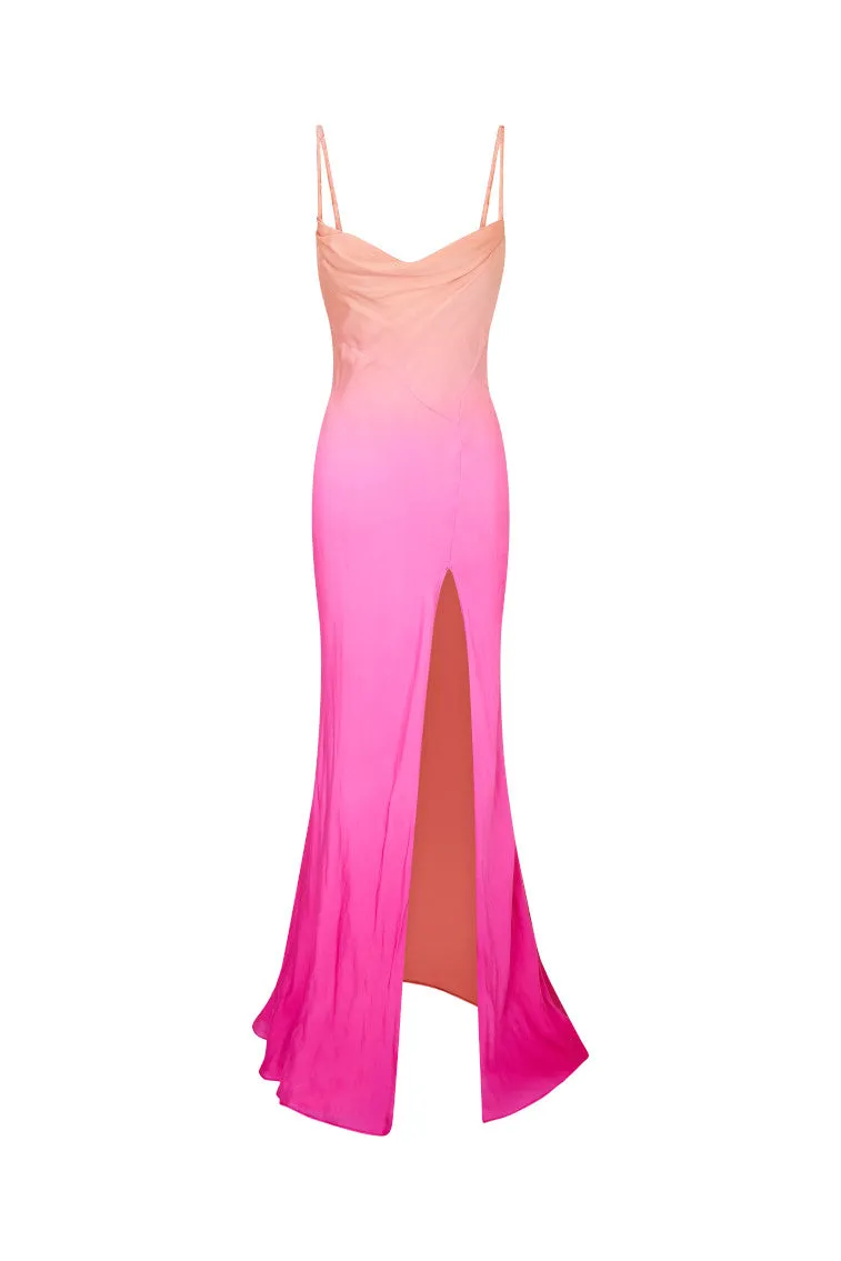 Nadine Ombre Silk Chiffon Maxi Dress