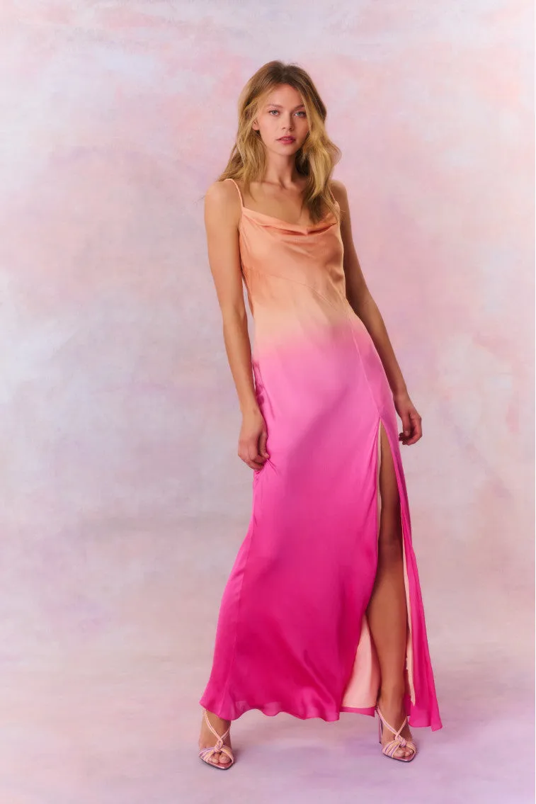 Nadine Ombre Silk Chiffon Maxi Dress