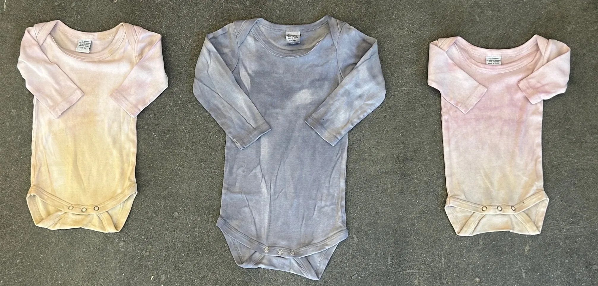 Natural Dyed Kids Long Sleeve Onesies