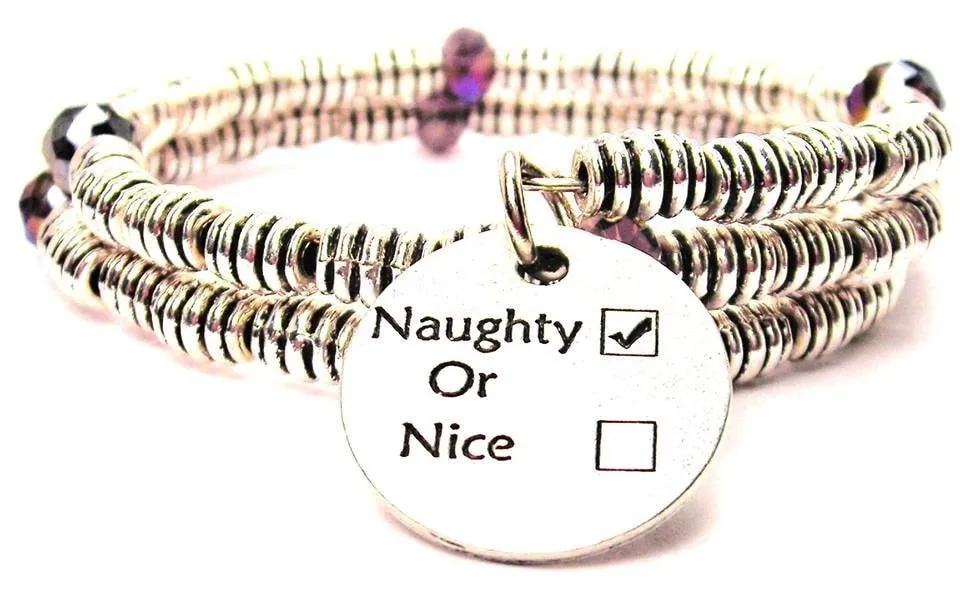 Naughty Or Nice Curly Coil Wrap Style Bangle Bracelet