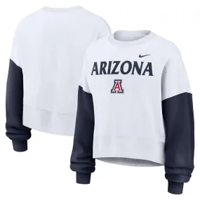 NCAA Arizona Wildcats Women's Nike Wordmark Crewneck Fleece Pullover