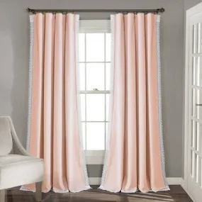 New - 108"x54" Rosalie Rod Pocket Light Filtering Window Curtain Panels Blush Pink - Lush Décor