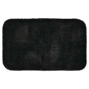 New - 24"x40" Finest Luxury Ultra Plush Washable Nylon Bath Rug Black - Garland