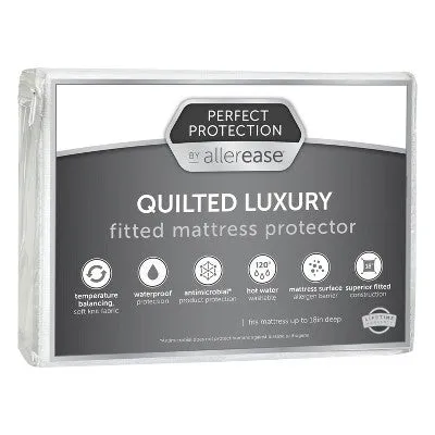 New - Queen Perfect Protection Quilted Luxury Mattress Protector - Allerease