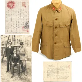 Original WWII Imperial Japanese Named Sergeant Major Tunic with Photo