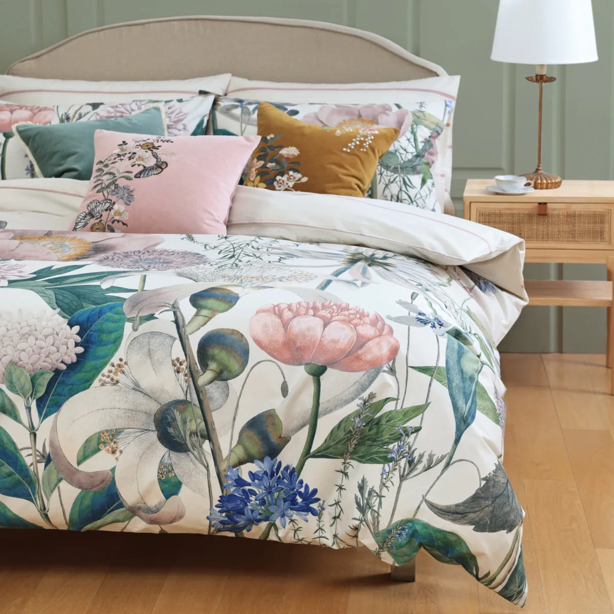 Paeonia Kew Gardens Floral Cotton Duvet Set