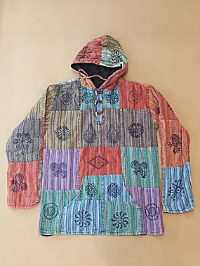 Patchwork Nepali Pullover with Fleece