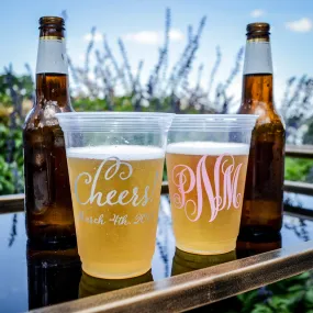 Personalized Cheers Soft Plastic Cups