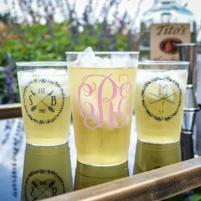 Personalized Monogram Hard Plastic Cups