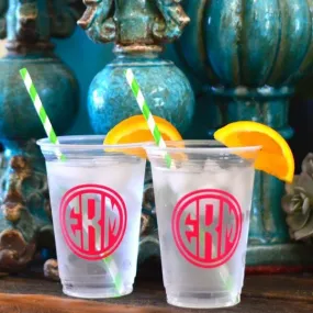 Personalized Monogram Soft Plastic Cups