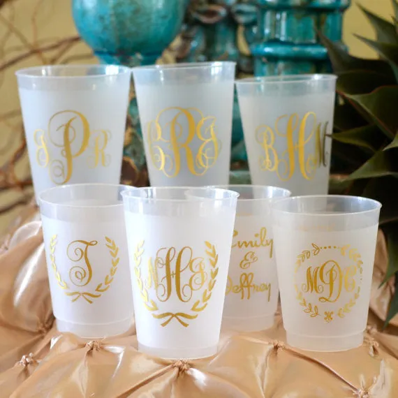 Personalized Monogrammed Frosted Party Cups