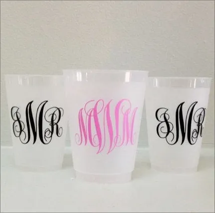 Personalized Monogrammed Frosted Party Cups