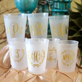 Personalized Monogrammed Frosted Party Cups