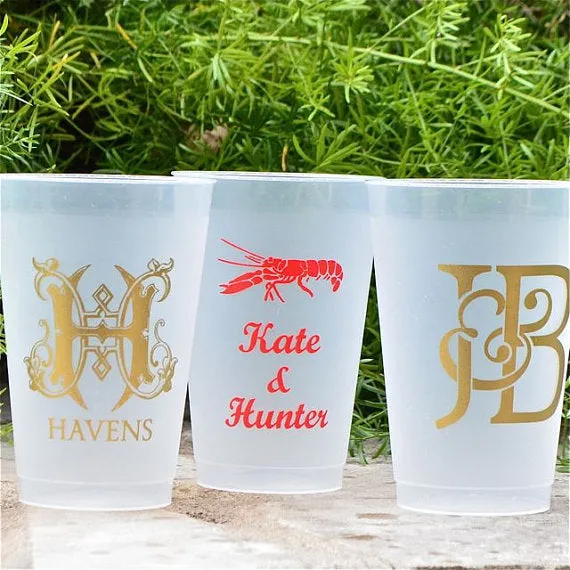 Personalized Monogrammed Frosted Party Cups