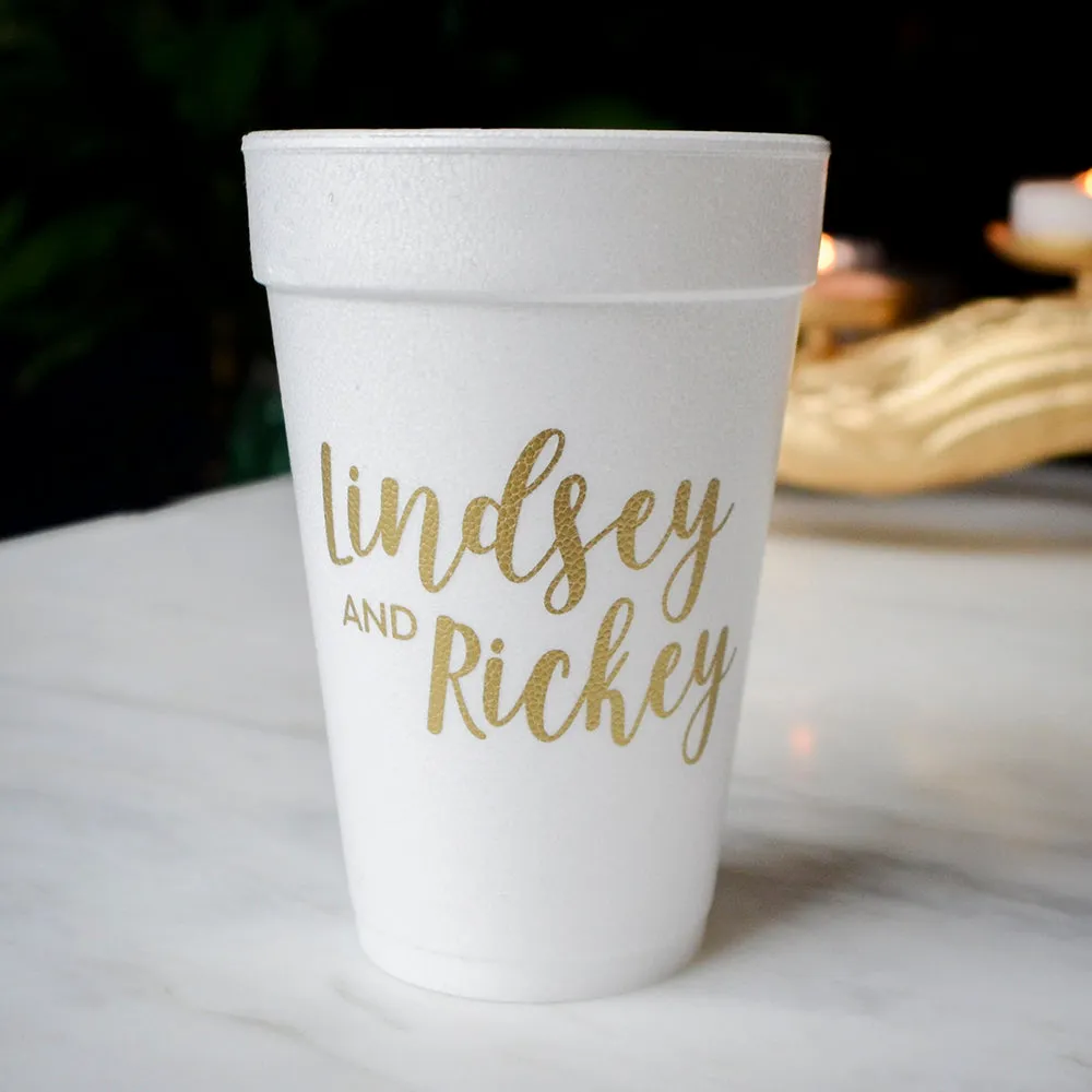 Personalized Script Names Foam Cups