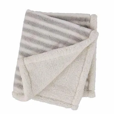 Personalized Striped Faux Fur Blanket