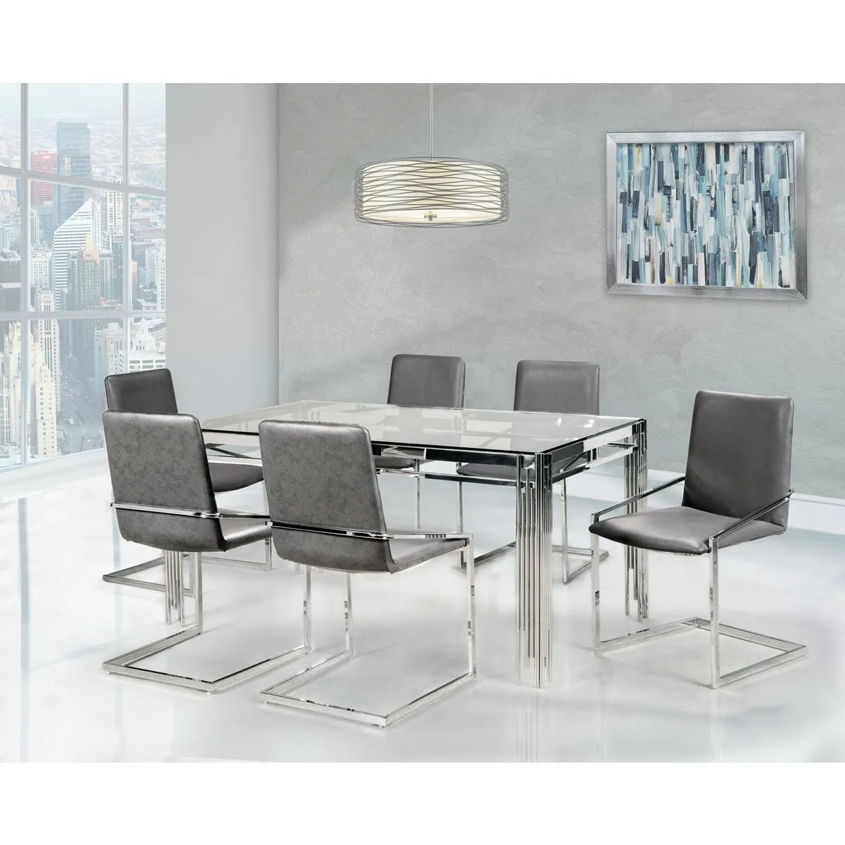 Porfirio Dining Table with Glass Top