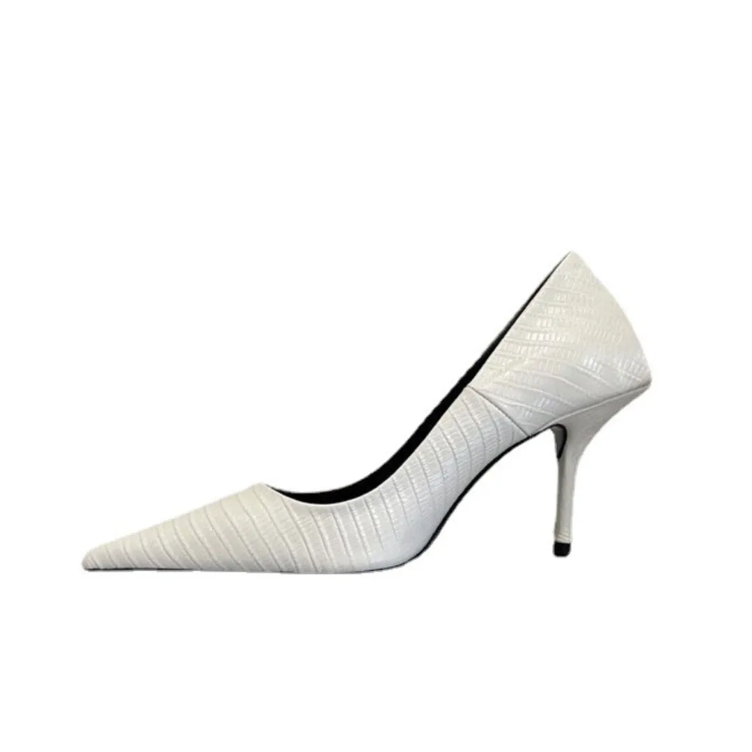 Pre Order:  Pointy Toe Genuine Leather Stiletto Pumps