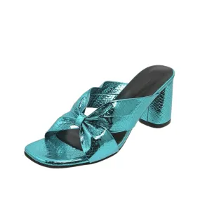 Pre Order:  Serpentine Cross Strap Chunky Heel Sandals