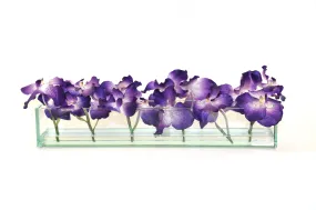 Purple Vanda 24" Plate Glass Planter