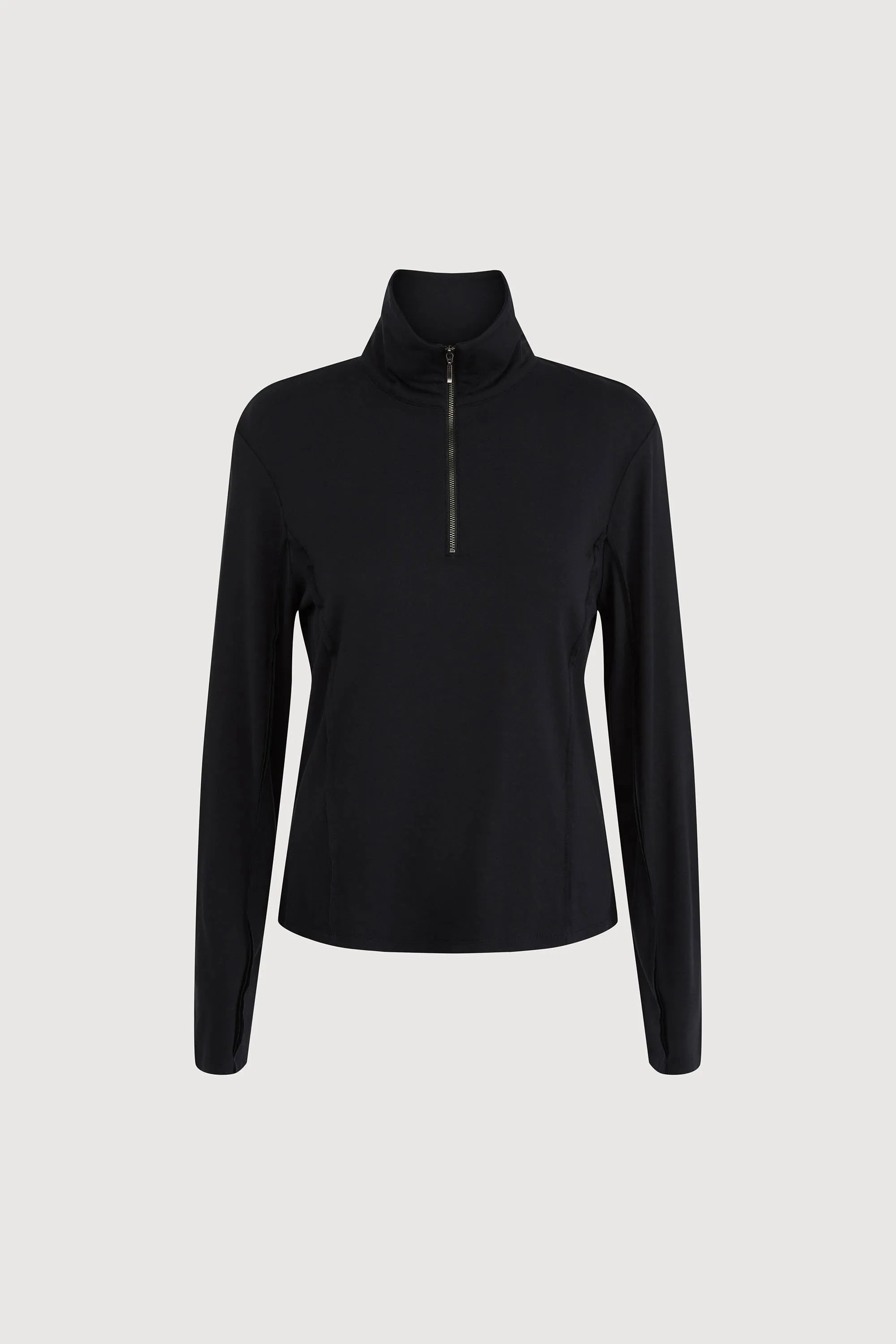 QUARTER ZIP SLEEVE TOP