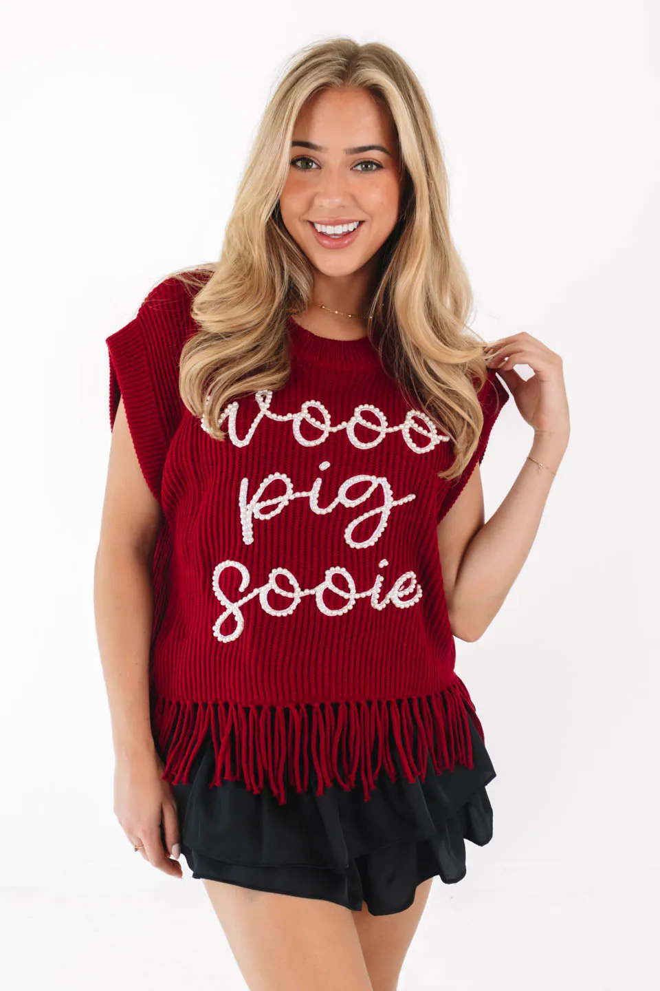 Queen Of Sparkles Sweater Vest - Woo Pig Sooie