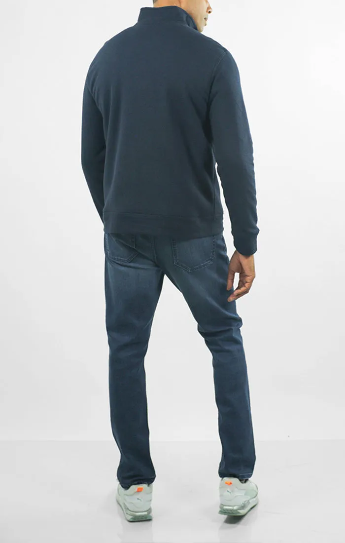 Recycled Jacquard Sherpa Lined Quarter Zip Pullover