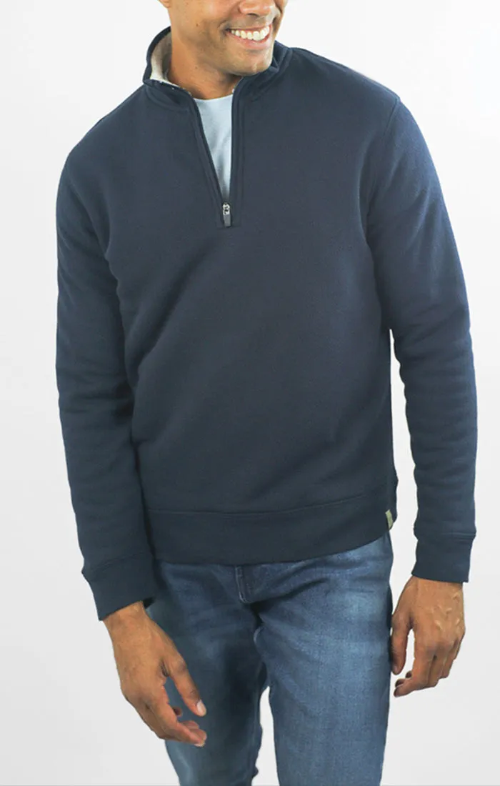 Recycled Jacquard Sherpa Lined Quarter Zip Pullover