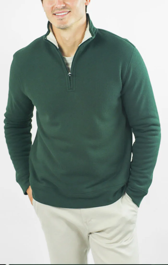 Recycled Jacquard Sherpa Lined Quarter Zip Pullover