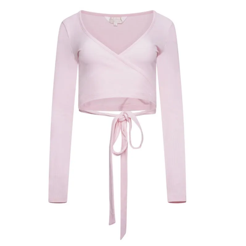 Ribbed Modal Ballet Wrap- Baby Pink