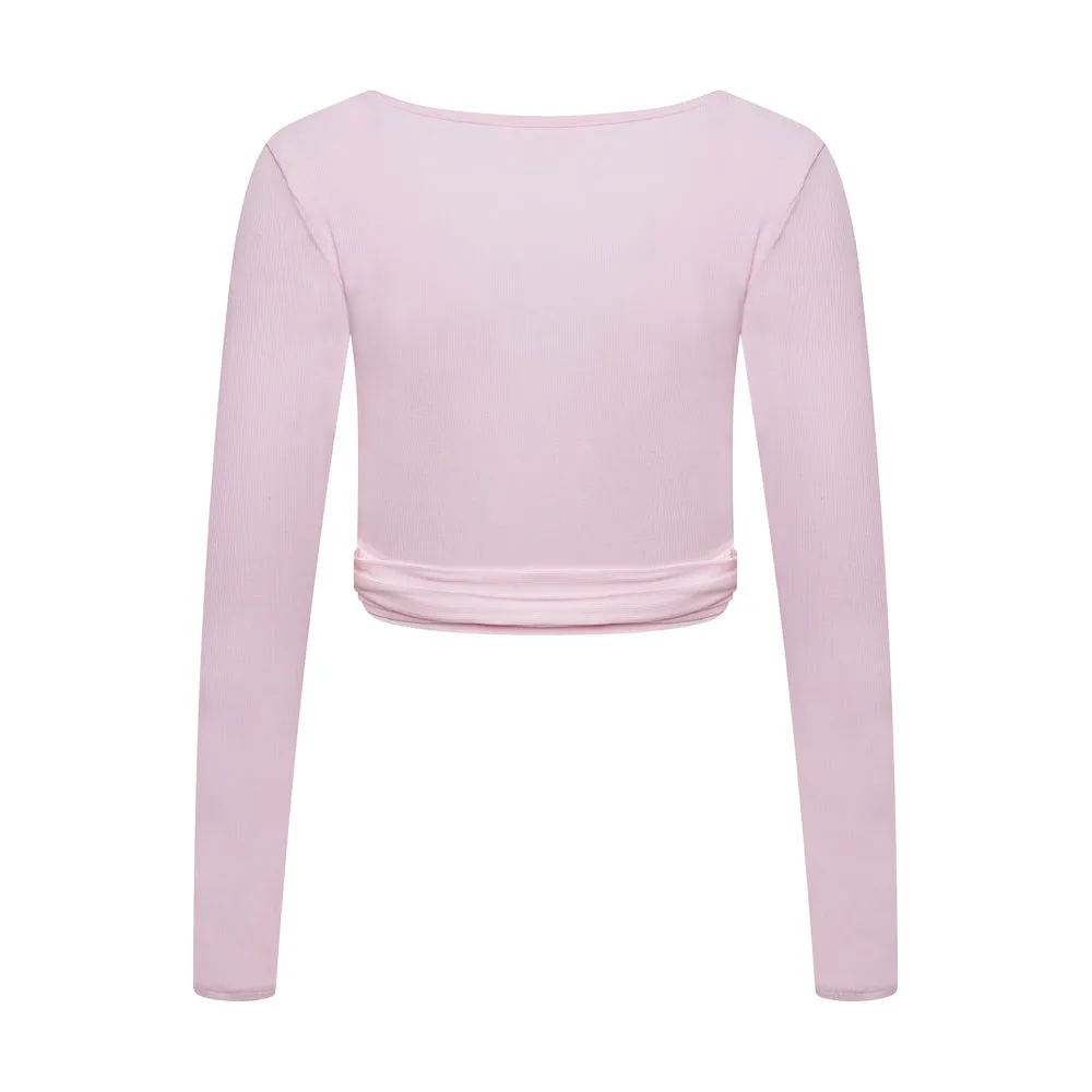 Ribbed Modal Ballet Wrap- Baby Pink