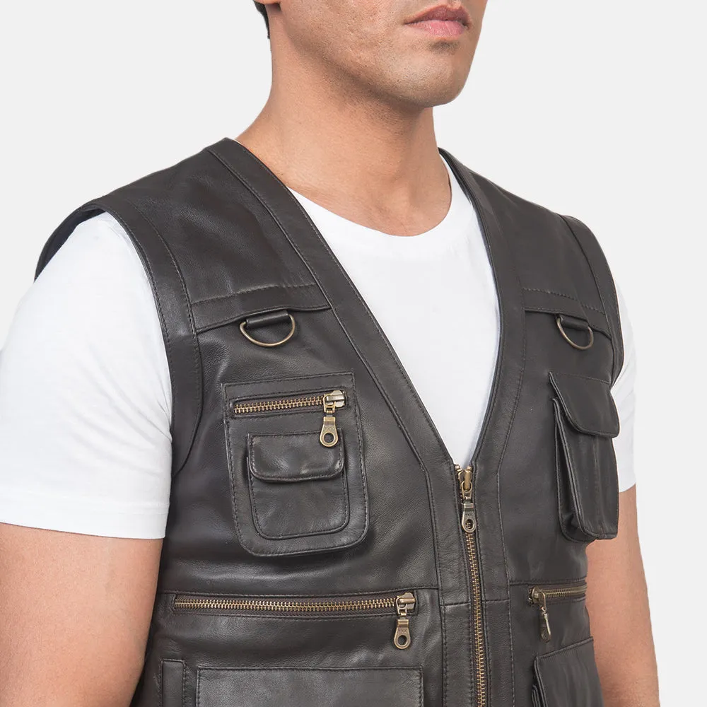 Safari Brown Leather Vest