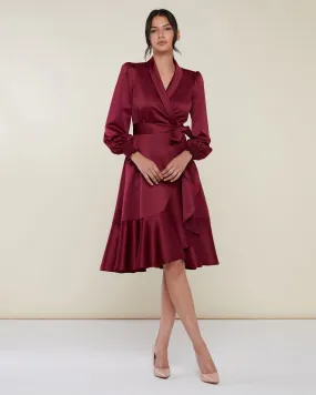 Satin Wrap Dress