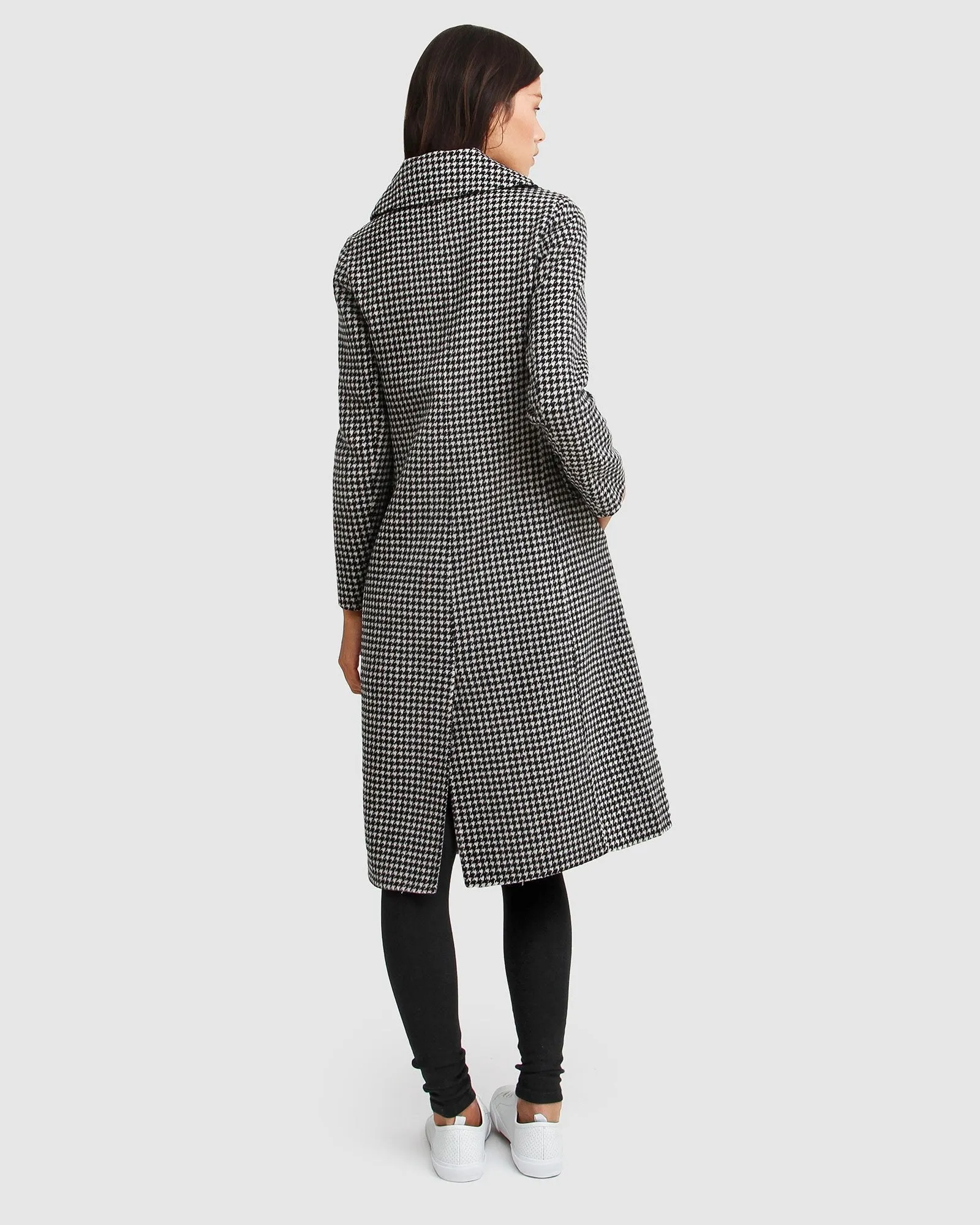 Save My Love Wool Coat - Black & White Check