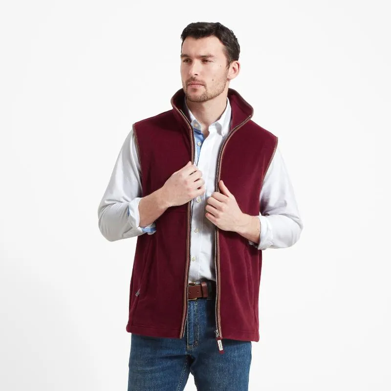 Schoffel Oakham Fleece Gilet - Claret