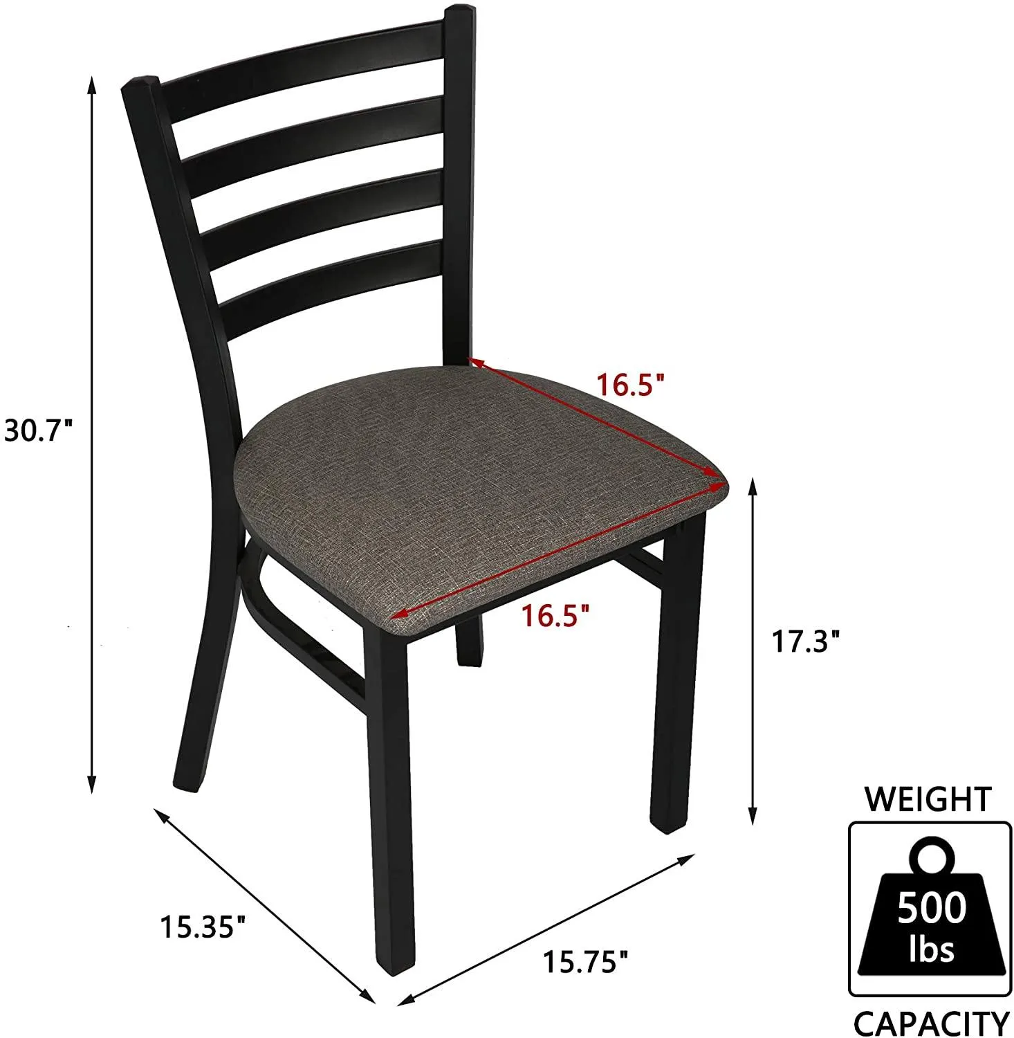 Set of 2 Mid-Century Modern Dining Room Chair with Ergonomic Curved Back Metal Frame Classy Kitchen Side Chair