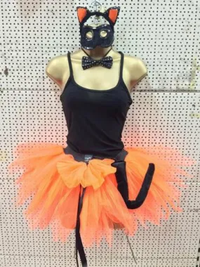 Sexy Sequinned Cat Women Petticoat Tutu Skirt Vest Eye Mask Bow Tie Headband Set