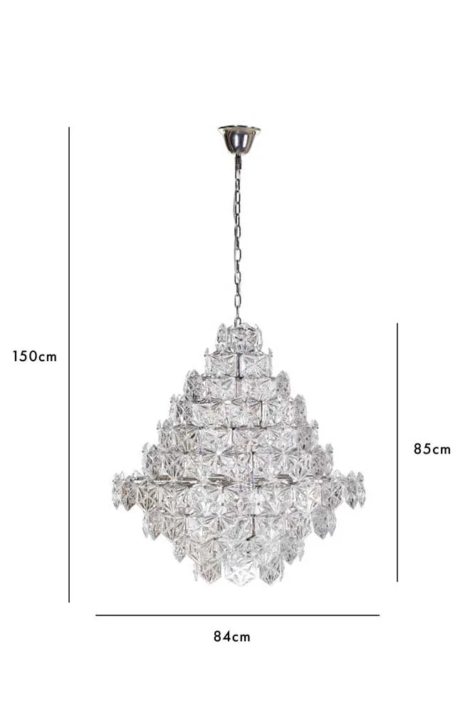 Showstopping Multi-Layer Glass Chandelier