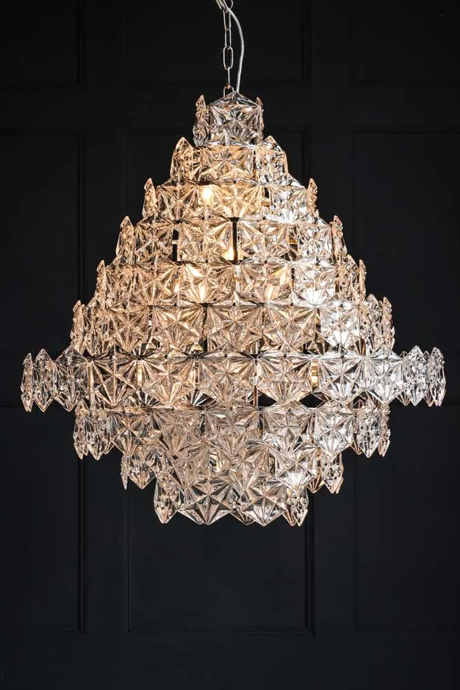 Showstopping Multi-Layer Glass Chandelier