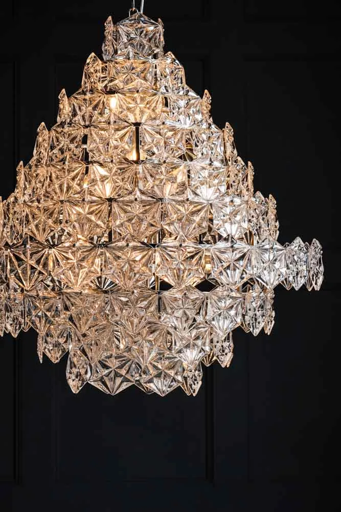 Showstopping Multi-Layer Glass Chandelier