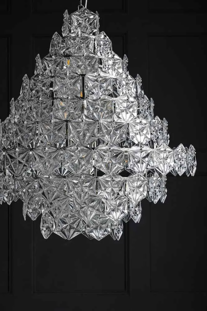 Showstopping Multi-Layer Glass Chandelier