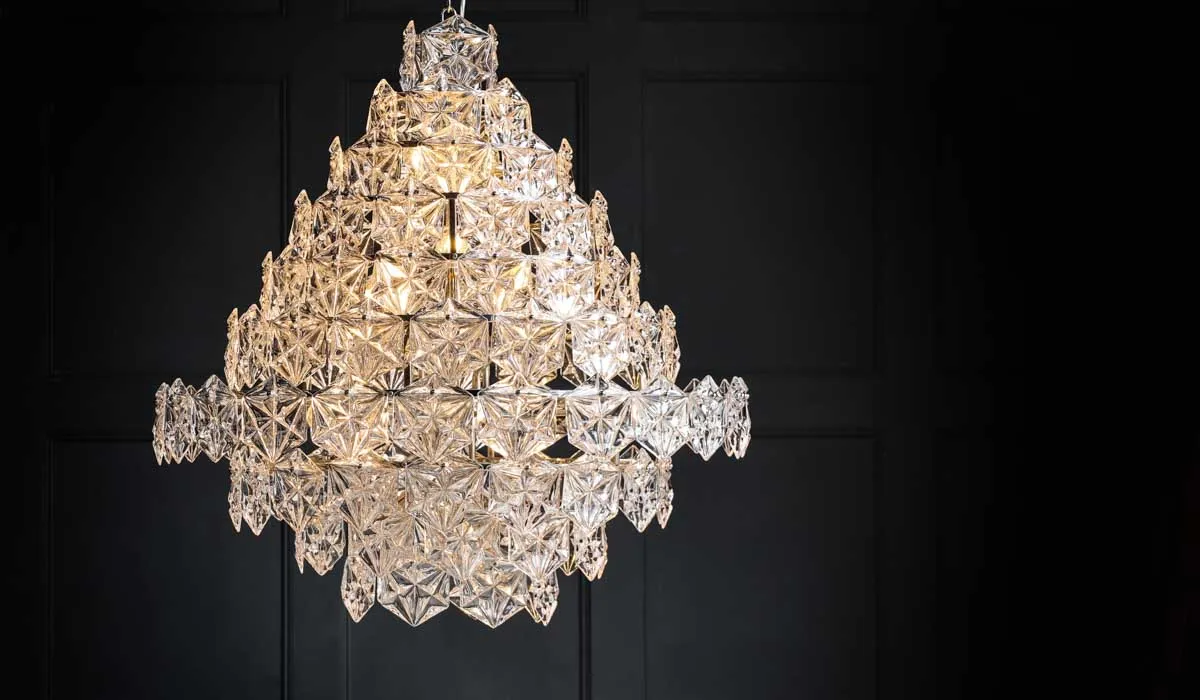 Showstopping Multi-Layer Glass Chandelier