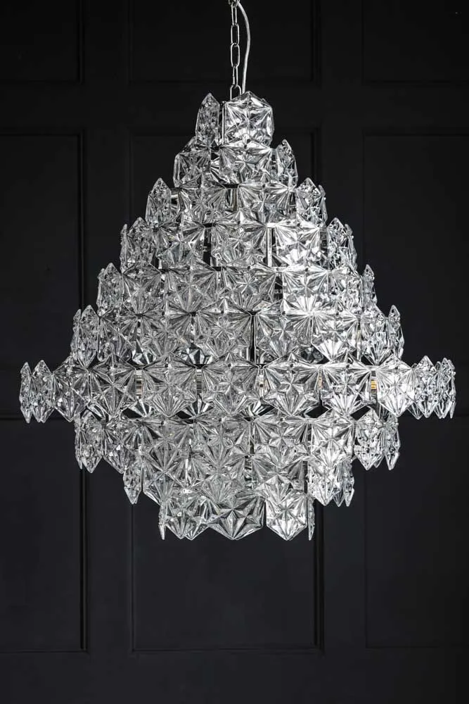 Showstopping Multi-Layer Glass Chandelier